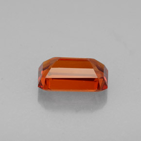 Granada espessartita laranja natural 1,15ct, corte esmeralda, VVS-VS