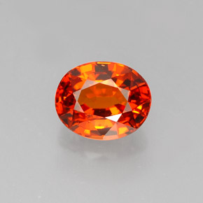 Granada espessartita laranja natural 1,31ct, corte oval, VVS-VS
