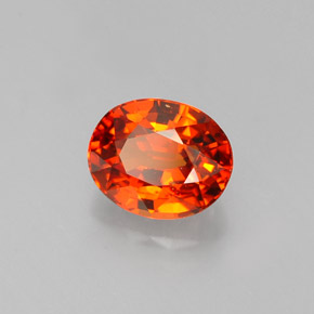 Granada espessartita laranja natural 1,31ct, corte oval, VVS-VS