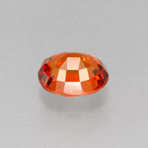 Granada espessartita laranja natural 1,31ct, corte oval, VVS-VS