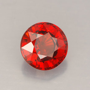Granada espessartita Laranja vermelha Natural 1.60ct, Corte Redondo, VVS-VS
