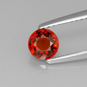 Granada espessartita laranja natural 0,80ct, corte redondo, VVS