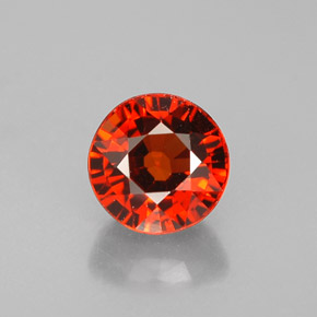 Granada espessartita laranja natural 0,96ct, corte redondo, VVS-VS