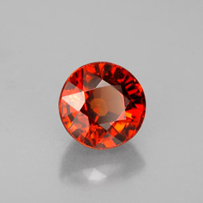 Granada espessartita laranja natural 0,96ct, corte redondo, VVS-VS