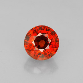 Granada espessartita laranja natural 0,85ct, corte redondo, VS