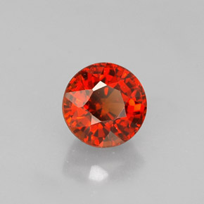 Granada espessartita laranja natural 0,85ct, corte redondo, VS