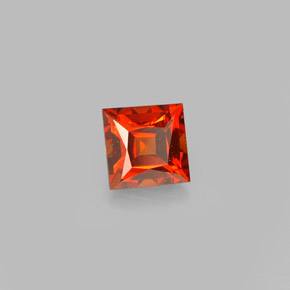 Granada espessartita laranja natural 0,53ct, quadrado, VVS