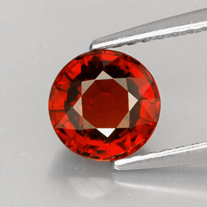 Granada espessartita laranja natural 1,42ct, corte redondo, VVS