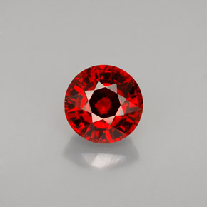 Granada espessartita laranja natural 1,55ct, corte redondo, VVS-VS