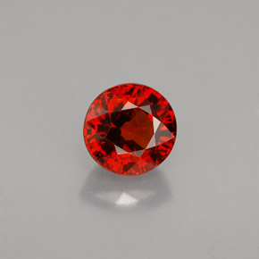 Granada espessartita laranja avermelhado Natural 1.40ct, Corte Redondo, VS
