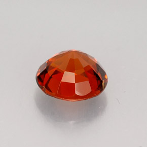 Granada espessartita laranja avermelhado natural 1,37ct, corte redondo, VVS