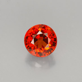 Granada espessartita laranja natural 1,12ct, corte redondo, VS
