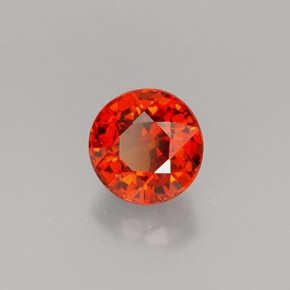 Granada espessartita laranja natural 1,12ct, corte redondo, VS