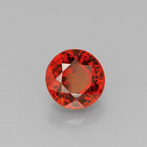 Granada espessartita laranja natural 1,34ct, corte redondo, VS