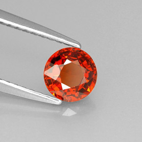 Granada espessartita laranja natural 0,83ct, corte redondo, VVS