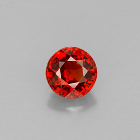 Granada espessartita laranja natural 0,88ct, corte redondo, VVS