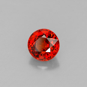 Granada espessartita laranja natural 0,88ct, corte redondo, VVS