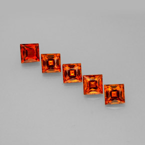 Pedras preciosas de granada espessartita laranja natural de  ct, quadrado, VS