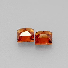 Pedras preciosas de granada espessartita laranja natural de  ct, quadrado, VVS-VS