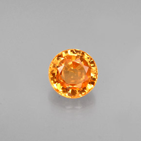 Granada espessartita laranja natural 0,84ct, corte redondo, VS