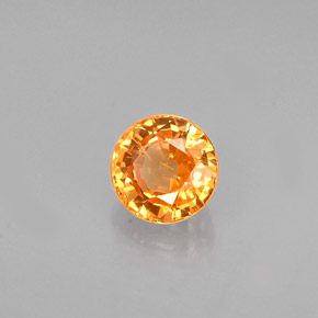Granada espessartita laranja natural 0,84ct, corte redondo, VS