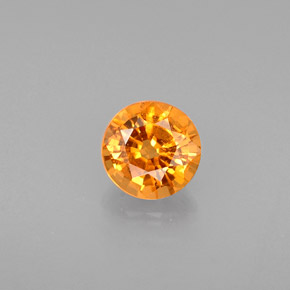 Granada espessartita laranja natural 0,63ct, corte redondo, VS-SI