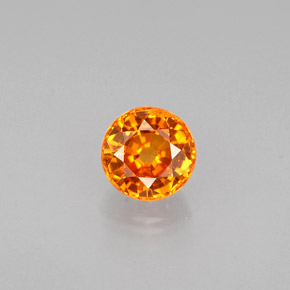 Granada espessartita laranja natural 0,63ct, corte redondo, VVS