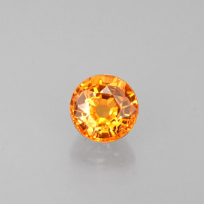 Granada espessartita laranja natural 0,68ct, corte redondo, VS