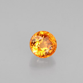 Granada espessartita laranja natural 0,68ct, corte redondo, VS