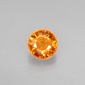 Granada Espessartita Tangerina Natural 0,70ct, Corte Redondo, VVS