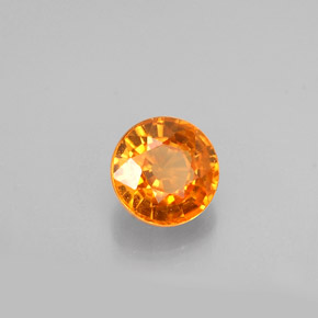 Granada Espessartita Tangerina Natural 0,70ct, Corte Redondo, VVS