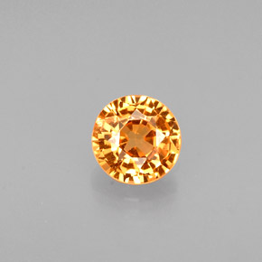 Granada espessartita laranja natural 0,58ct, corte redondo, VS