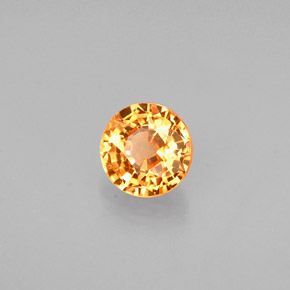 Granada espessartita laranja natural 0,58ct, corte redondo, VS