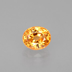Granada espessartita Tangerina Natural 0.63ct, Corte Oval, VVS-VS