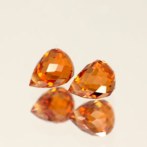 Pedras preciosas de granada espessartita laranja natural de  ct, briolete, VS