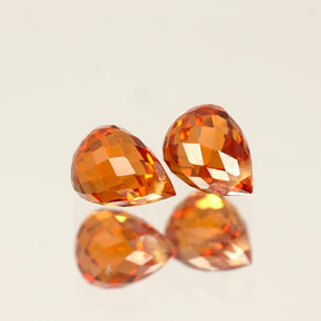Pedras preciosas de granada espessartita laranja natural de  ct, briolete, VS