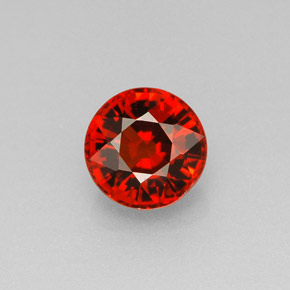 Granada espessartita laranja natural 1,26ct, corte redondo, VS