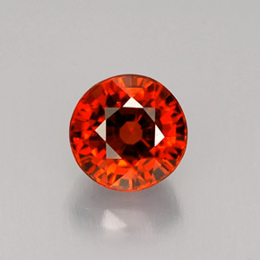 Granada espessartita laranja natural 1,16ct, corte redondo, VVS-VS