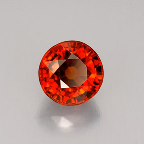 Granada espessartita laranja natural 1,16ct, corte redondo, VVS-VS