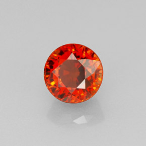 Granada espessartita laranja natural 1,30ct, corte redondo, VVS-VS
