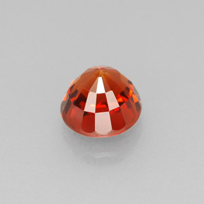 Granada espessartita laranja natural 1,30ct, corte redondo, VVS-VS