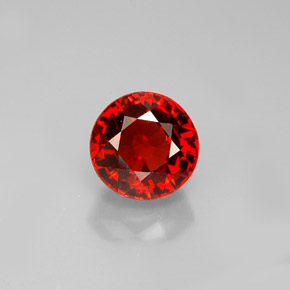 Granada espessartita laranja natural 1,69ct, corte redondo, VVS-VS