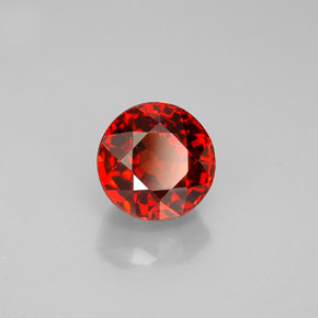 Granada espessartita laranja natural 1,69ct, corte redondo, VVS-VS