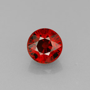 Granada espessartita laranja natural 1,20ct, corte redondo, VVS-VS