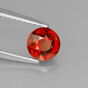 Granada espessartita laranja natural 0,98ct, corte redondo, VVS-VS