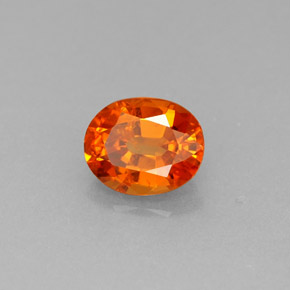 Granada espessartita laranja natural 0,94ct, corte oval, VS-SI