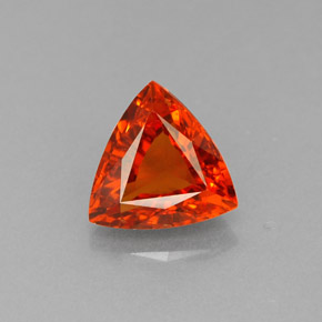 Granada espessartita laranja natural 1,34ct, trillion, SI