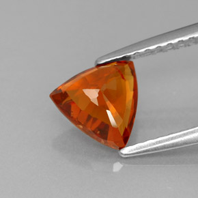 Granada espessartita laranja natural 1,34ct, trillion, SI