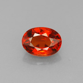 Granada espessartita Tangerina Natural 1.30ct, Corte Oval, VVS-VS