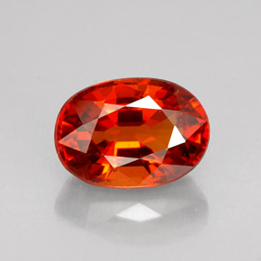 Granada espessartita laranja natural 1,70ct, corte oval, VS